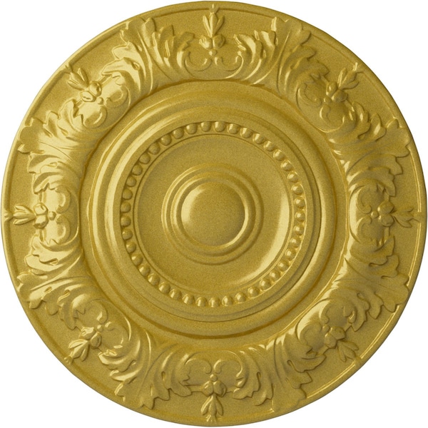Ekena Millwork Biddix Ceiling Medallion (Fits Canopies up to 7 1/2"), Hand-Painted Rich Gold, 20 7/8"OD x 1 1/4"P CM20BXRGS - main